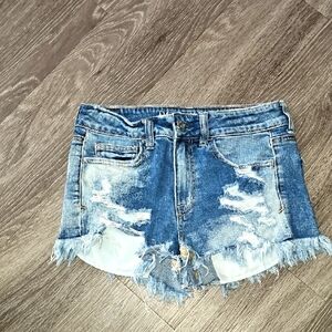 American Eagle Denim Distressed Women's Shorts sz 4. High Rise Shortie